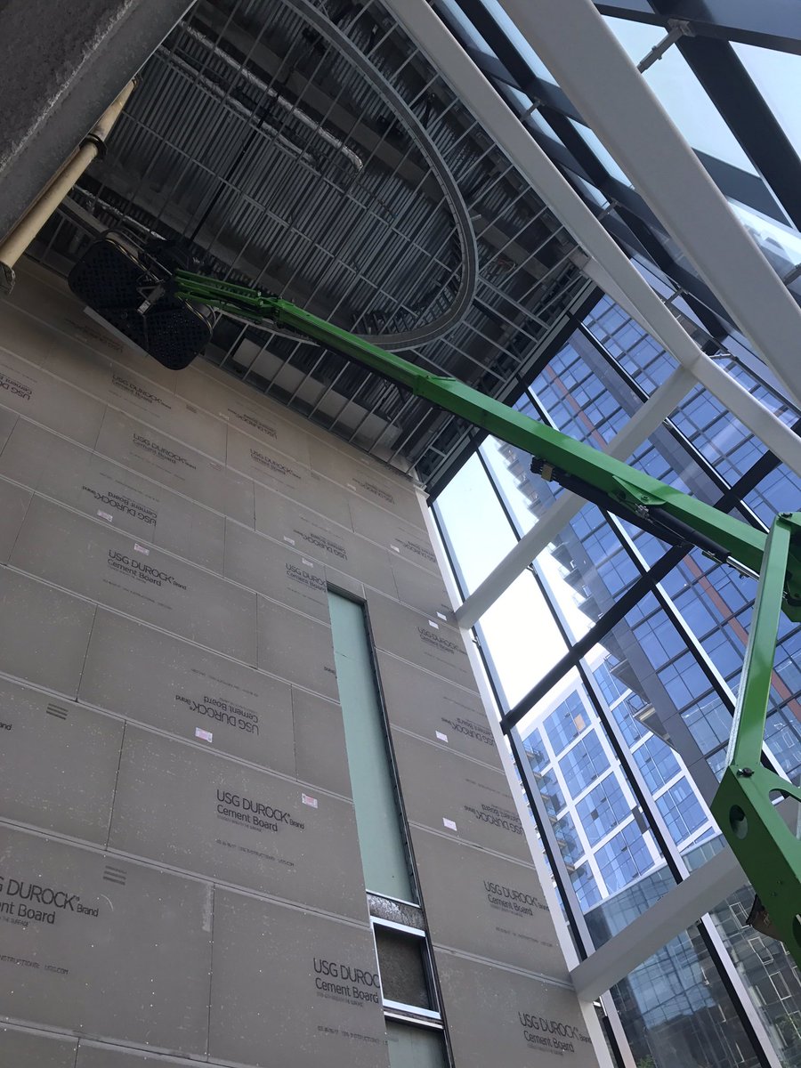 PremierMechLLC's tweet photo. Stairwell ductwork install for @Scorpionbar in the Seaport #premiermechanical https://t.co/SrNmQzDYrU