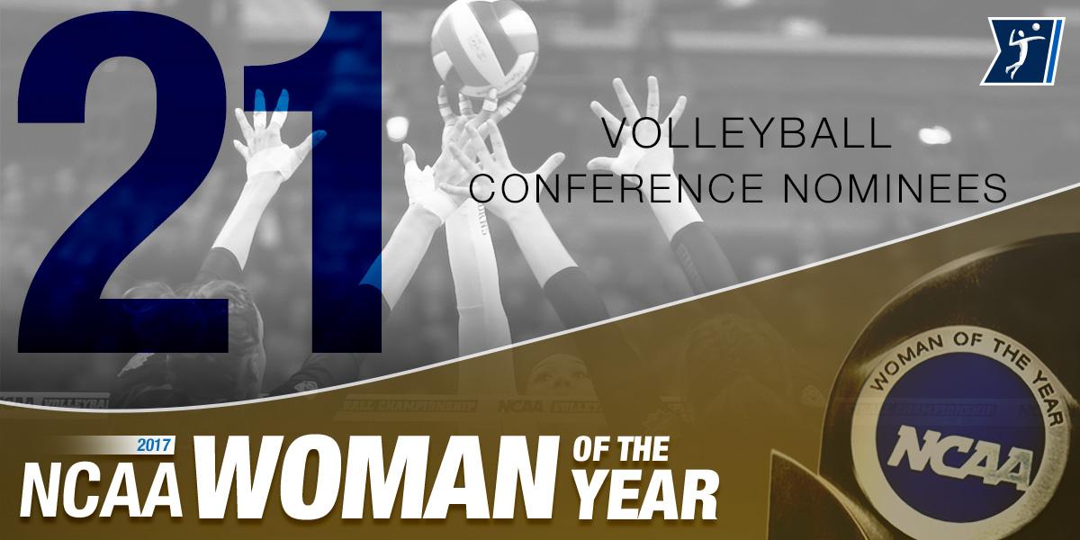 NCAAVolleyball's tweet image. Congrats to the 21 volleyball conference nominees for the 2017 NCAA Woman of the Year award: on.ncaa.com/17wotyconf #NCAAWOTY