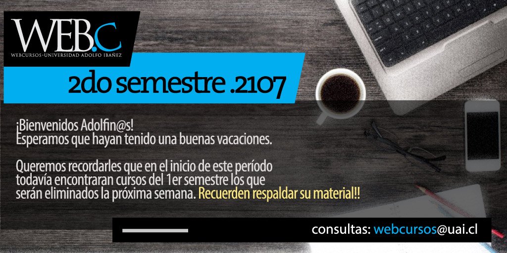 Webcursos_UAI's tweet photo. Atención!! @ArtesLiberalUAI @Webcursos_UAI @UAI_CL @UAI_VINA @UAI_Admision @ingenieriaUAI @UAI_Biblioteca @uai https://t.co/P6whIbaHa6 https://t.co/SVJBCDDNYE