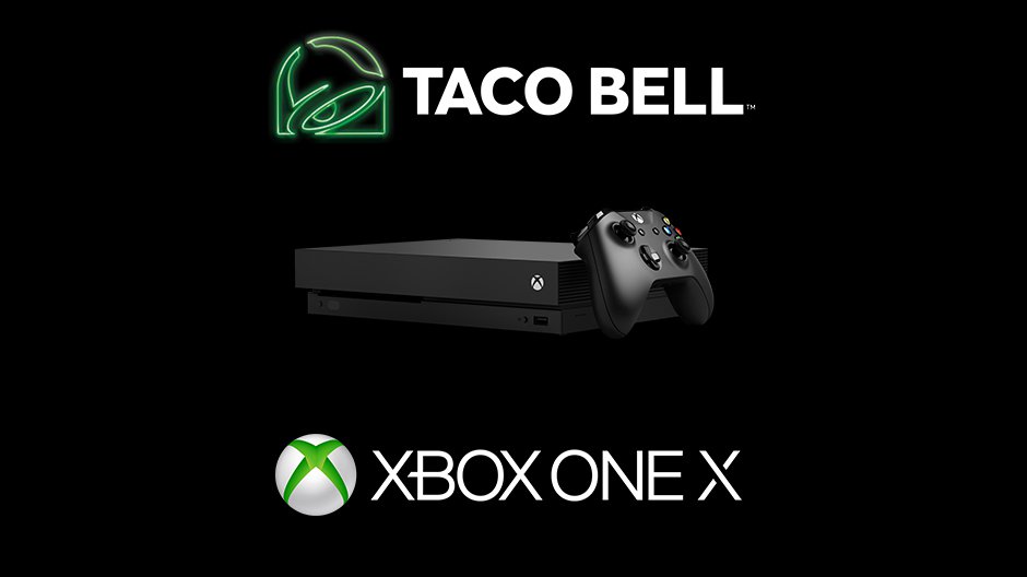 Xbox's tweet image. .@TacoBell and #Xbox will be giving away an #XboxOneX every 10 minutes. Interested? xbx.lv/2u0WH3B