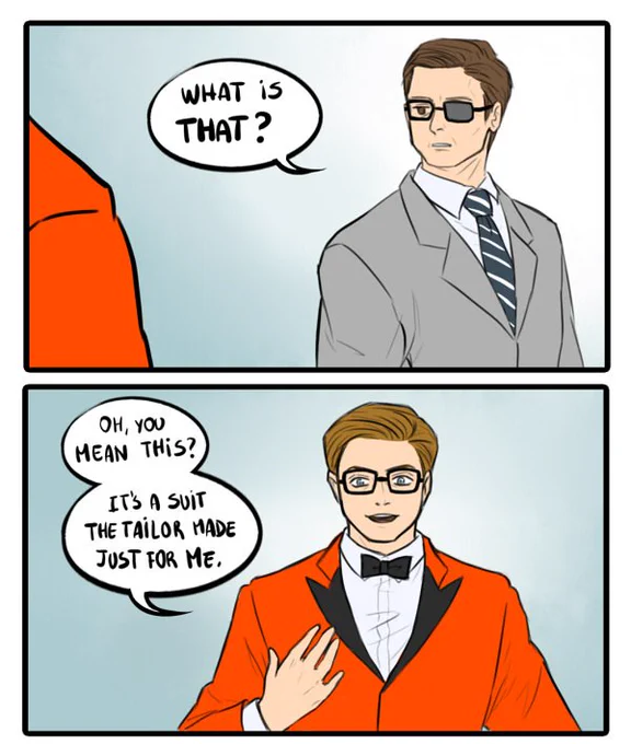 That colour hurts my eyes ? #Kingsman #EggsyUnwin #HarryHart 