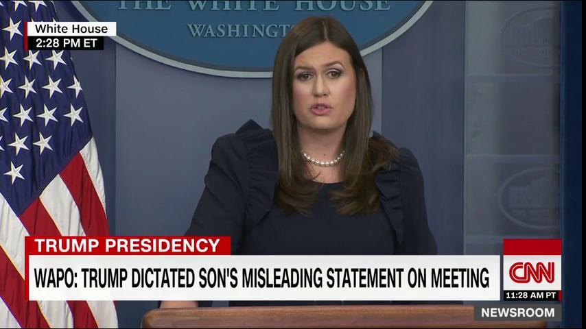 CNN's tweet photo. Sarah Huckabee Sanders is answering questions at the White House press briefing. Watch live https://t.co/oZz0jU4MJI https://t.co/53Dd278JTm