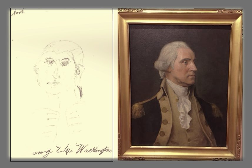 frauncestavern's tweet photo. Today's #ColoniesInContext comes from a young guest who recreated a portrait of George Washington by John Ward Dunsmore on display at FTM. https://t.co/2Xy864hWQR