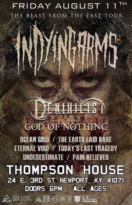 underestimateoh's tweet photo. Who wants to throw down with us, @DenihilistBand, @InDyingArms, and @GODOFNOTHINGVA ?! https://t.co/0ud1YyJqwi
