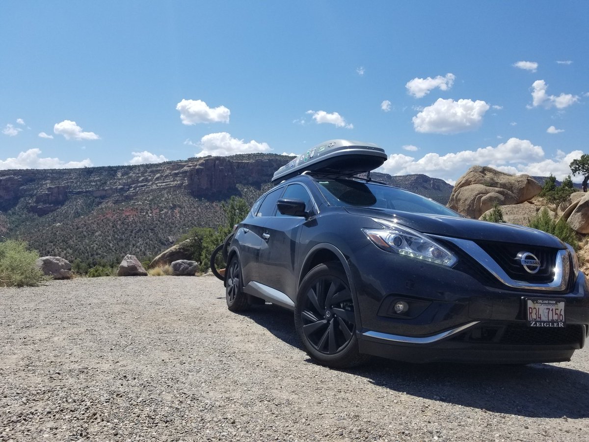 GetWest2017's tweet photo. Colorado National Monument, 25 miles of nail biting narrow mountain roads
@NissanUSA  
#getwest2017
#midnightedition https://t.co/UtJvGkbedY