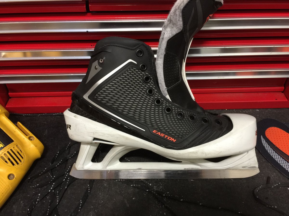 LevysSports's tweet image. That time we turned a pair of #EastonMako skates into goalie skates!  #ForwardLean #EdgeControl #TightFit
