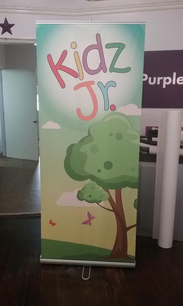 Retractable banners and A-Frames.