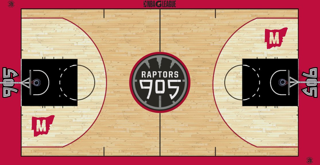 And1Designs's tweet photo. Raptors 905 Basketball Court Concept (NBA G League) https://t.co/Mco0KNNJTl