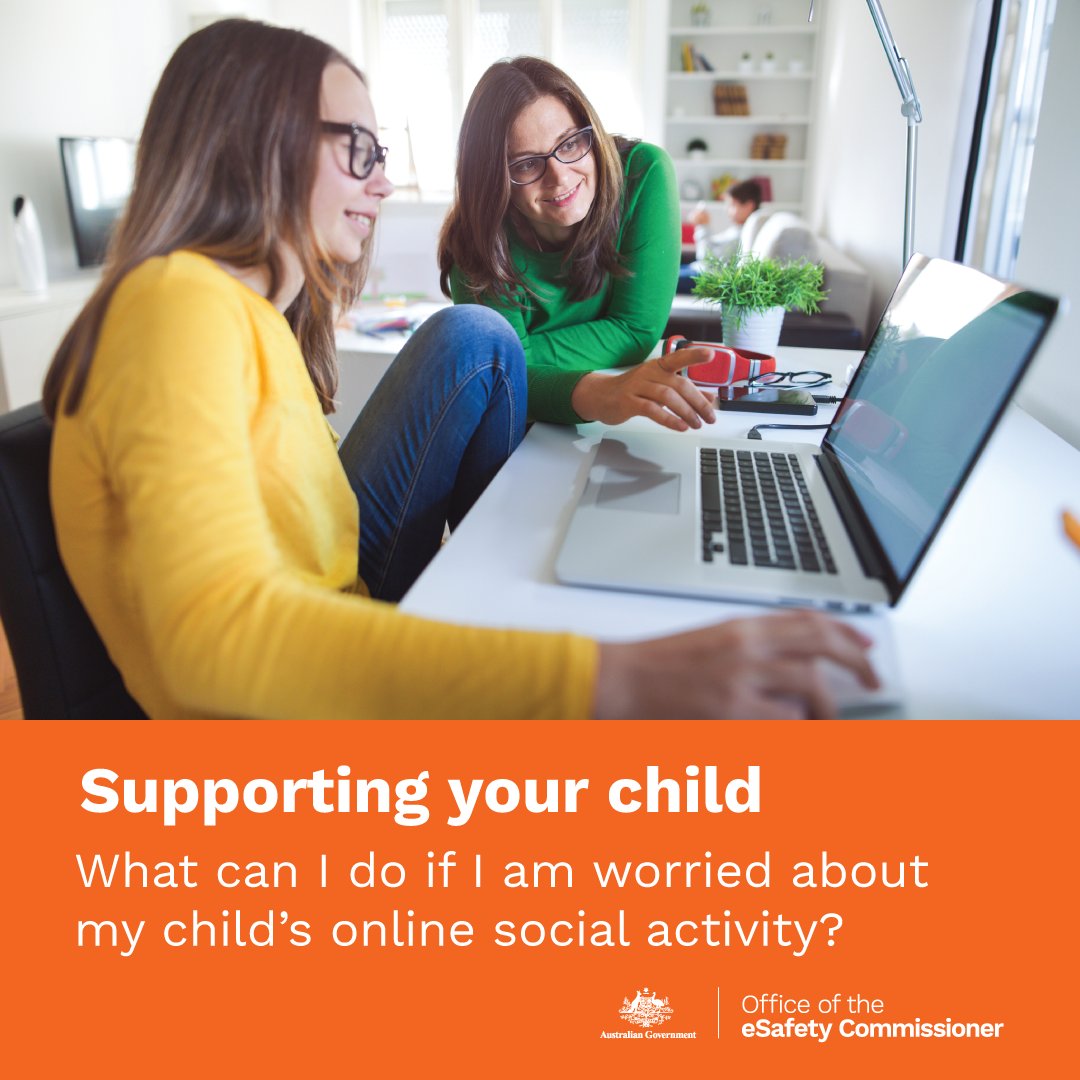 eSafetyOffice's tweet photo. Supporting your child -  Worried about your child’s #online #social activity? What can you do? For info &amp; help: https://t.co/JVs5NB96tB https://t.co/n2wHpvRkBh