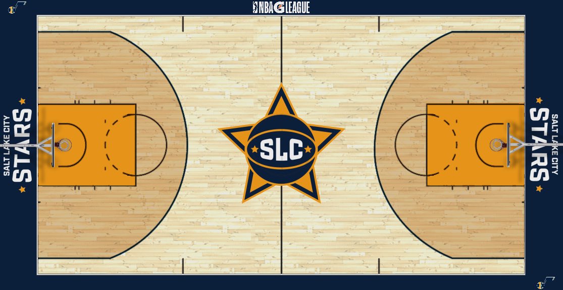 And1Designs's tweet photo. Salt Lake City Stars Basketball Court Concept (NBA G League) https://t.co/bmdw3RR7lS