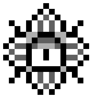 リップブルー姫 星のカービィ トリプルデラックスのセクトニア フラワードのgb風ドット絵です 16x16ピクセルで描きました