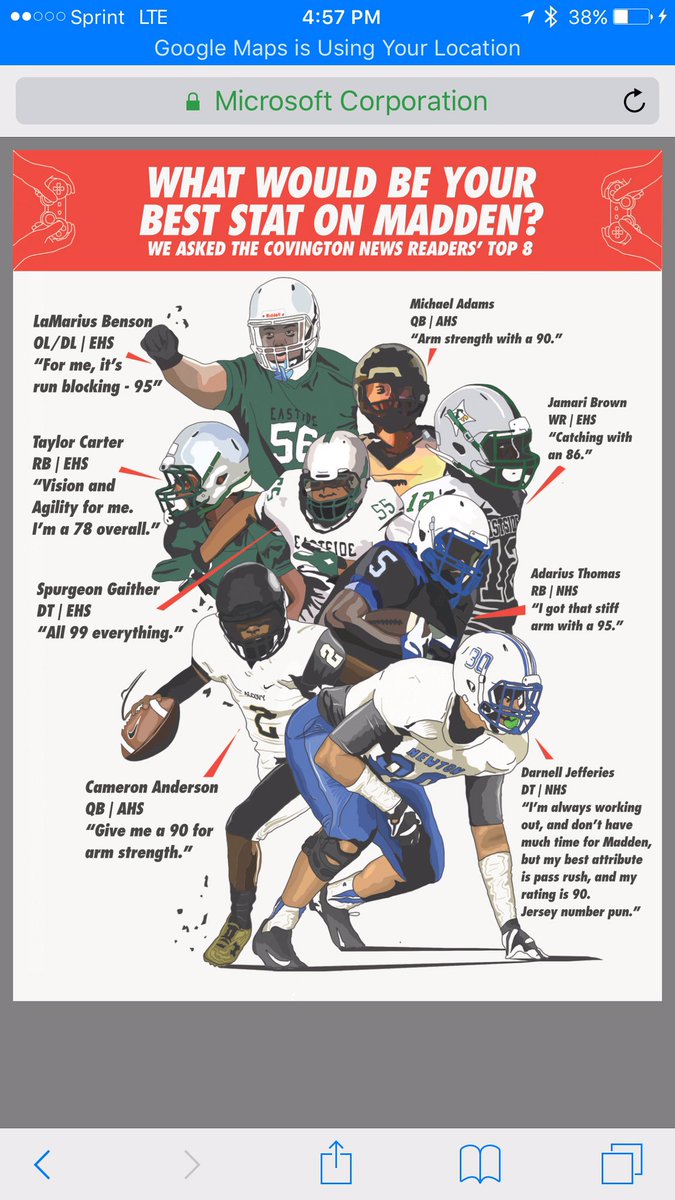 CovNewsSports's tweet photo. Sneak peak of what you'll enjoy on August 13! Our #FootballPreview cover &amp; shoutout #Madden page to our 8 nominees! @BigBaby_90 @tbanks1906 https://t.co/9FjbiQx1n3