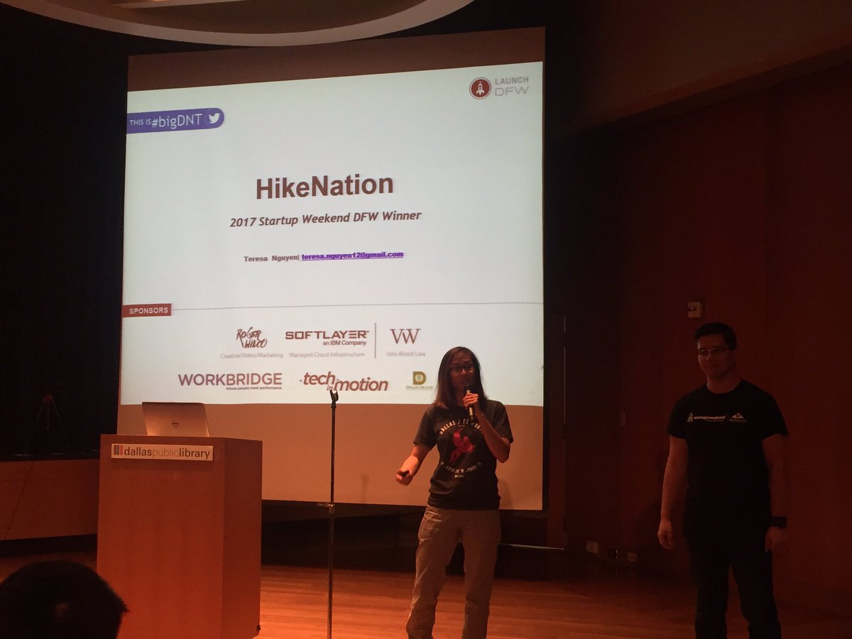 projectuxtv's tweet photo. #ProjectUX producer @imteresanguyen pitching #startupweekenddfw #winning #startup HikeNation at #BigDNT #ux @FitnessStartups https://t.co/urRiZhQEU2