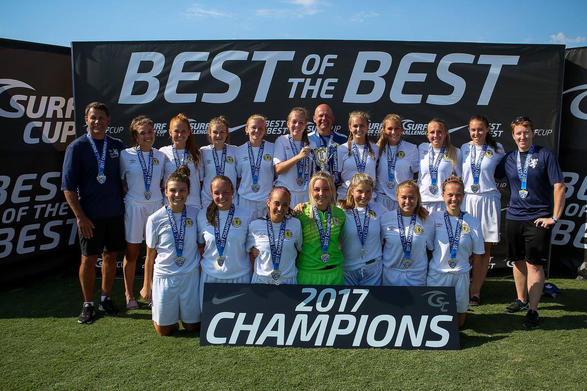 Congrats to <a href="/scottishunited/">Edmonton Scottish United SC</a> and <a href="/ManhattanSC_NYC/">Manhattan SC</a> for making it to the finals of #SurfCup in the Women's U18 Super White division!