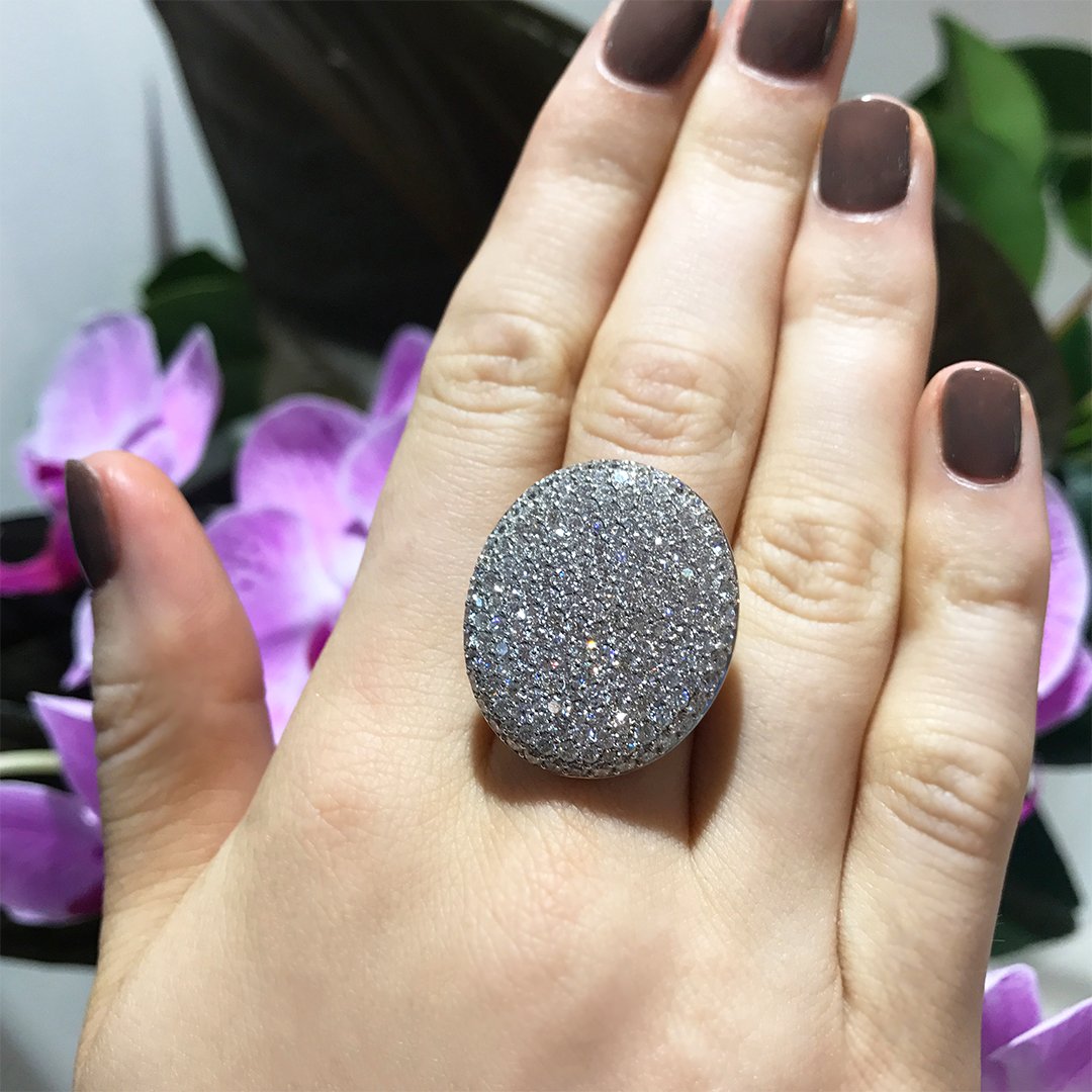 This enchanting White Gold Micro Pave Set Diamond Dress Ring combines modern luxe with classic refinery.