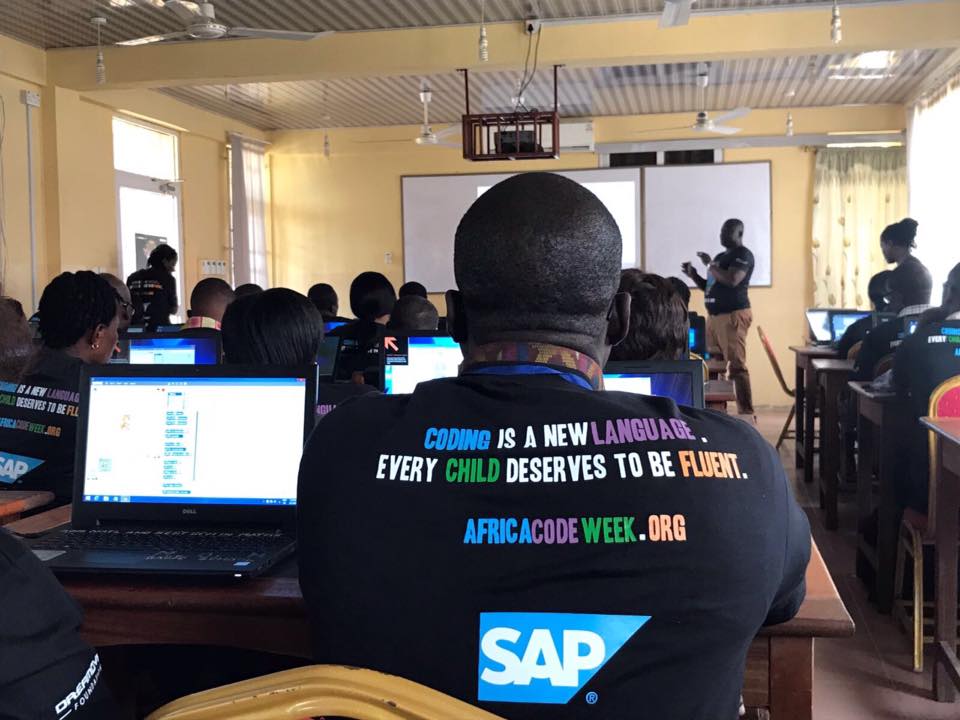 AfricaCodeWeek's tweet photo. Proudly supporting a nation's vision of every #teacher &amp; #student empowered through ICT. #Amazing #Ghana.
#AfricaCodeWeek @SAPBusinessOne https://t.co/UQ2V1IN0jG