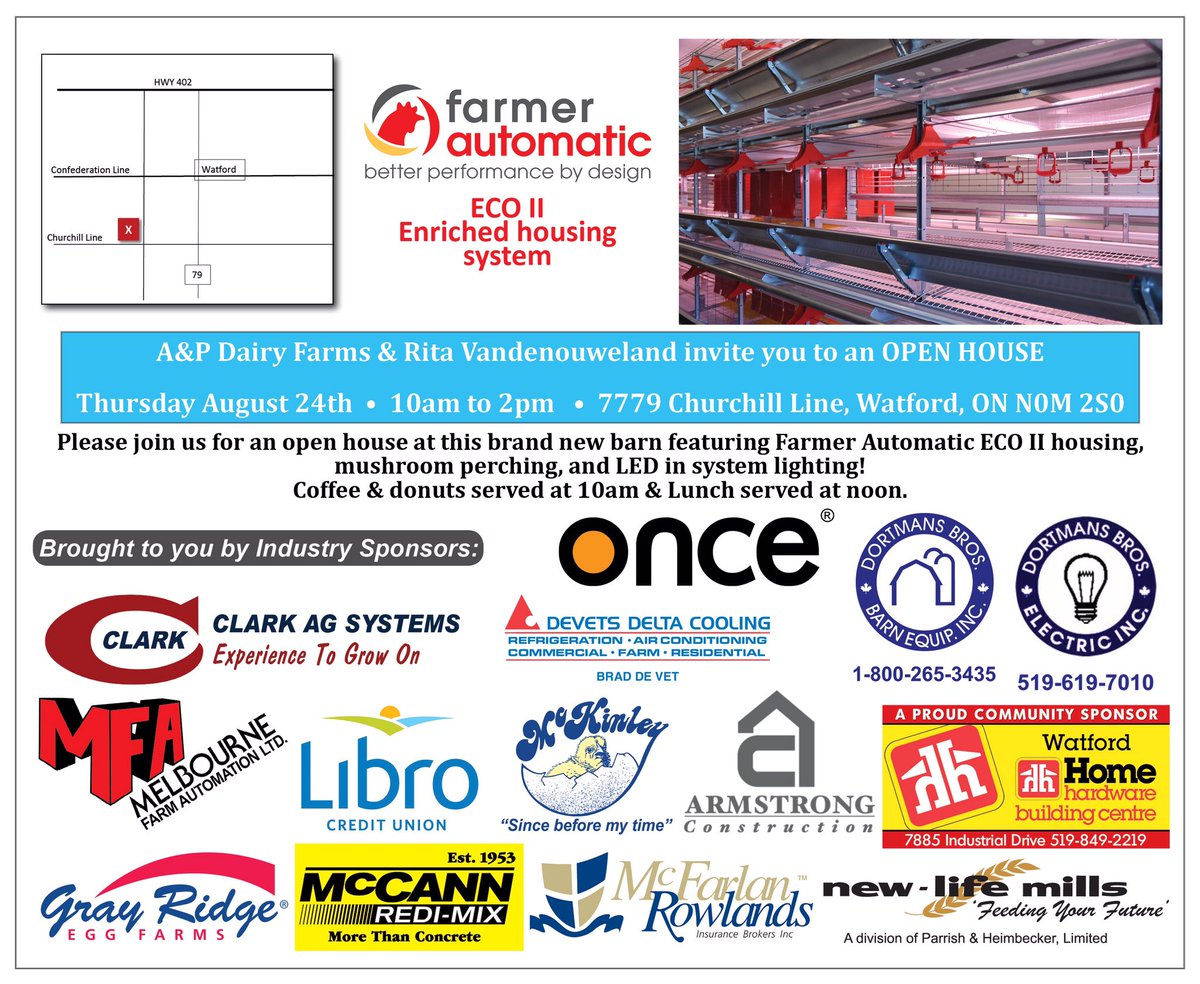 mccannredimix's tweet photo. Join us for an open house at a new layer barn for the Vanden Ouweland family on August 24
#agconstruction #layerbarn #eggfarmersont https://t.co/Sd0M5ELcjy