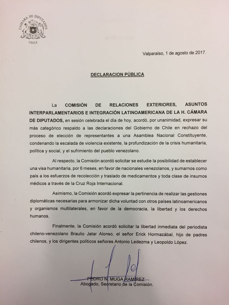 JorgeTarud's tweet photo. Comparto declaración pública de comisión de RR.EE. de la Cámara por crisis humanitaria, social y política en Venezuela. https://t.co/cxWHrtdSMD