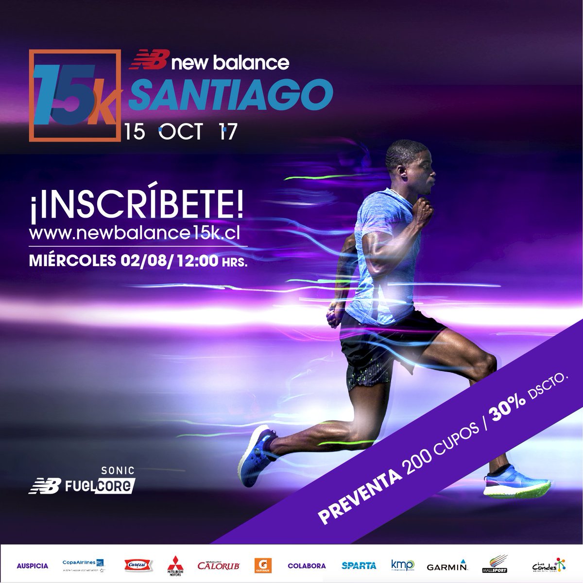 NewBalanceChile's tweet photo. ¡Mañana inicia la preventa #NewBalance15K! Corrida: 15 de octubre. 200 cupos con 30% dcto. Distancias: 10K y 15K. https://t.co/zXymYQB6sU https://t.co/LVoWDZdup7
