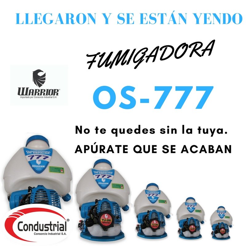 condustrial's tweet photo. Llegaron y ya se están yendo. Así es volvieron las fumigadoras de espalda warrior OS-777. No te quedes sin la tuya. #warrior #condustrial https://t.co/vTBp09rqJH