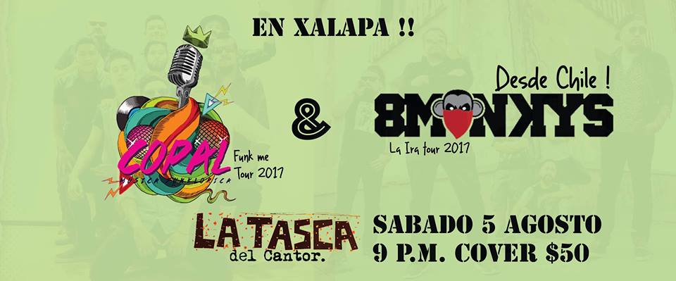 boletia's tweet photo. Rock, funk, hiphop... ¿te suena a @8MONKYS_BAND? Vuelven por tercera vez a Xalapa, ¿ya tienes tus boletos? --> https://t.co/6fCuEDPZOJ https://t.co/f8zdwV8tnq