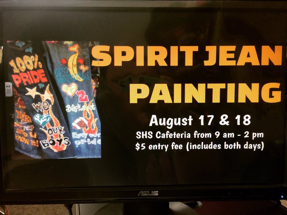 stxstuco's tweet photo. Spirit Jean Painting coming to SHS.  Spread the word!!! #spiritjeans #backtoschool #stx #tigers https://t.co/DVgm0W4gj6
