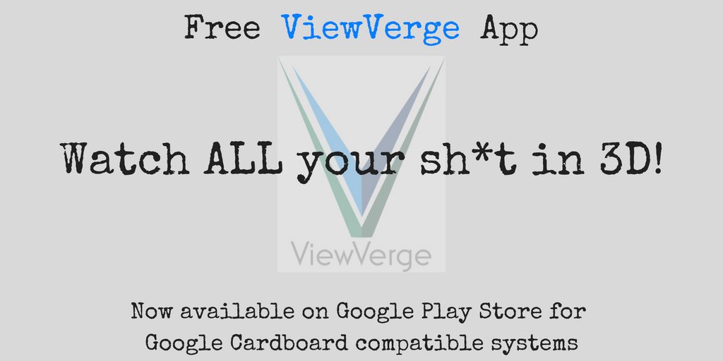 viewverge's tweet photo. Finally re-branded, updated, and re-released!  Hit the #GooglePlayStore today! #3d conversion &amp; enhancement for #360video #movies #vr ppd 3d https://t.co/2apowujx0I