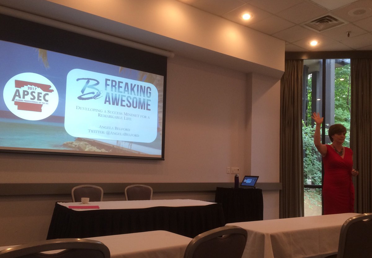 apsec17's tweet photo. "Be Freaking Awesome," breakout session led by @angelabelford of The Belford Group. #APSEC17 https://t.co/wH4TLaegom