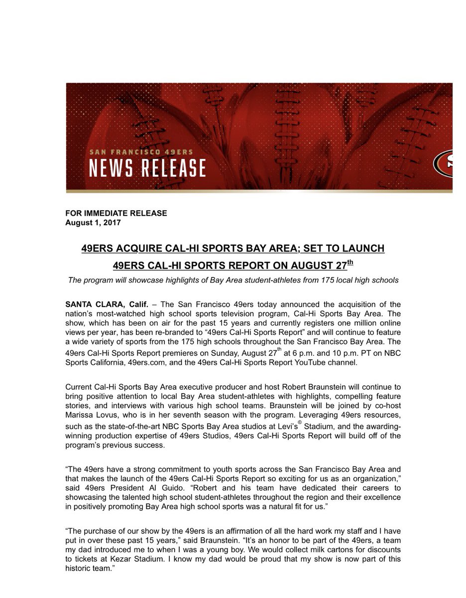 49erscalhi's tweet photo. Press Release 🤝 https://t.co/PcaZXrDXmL