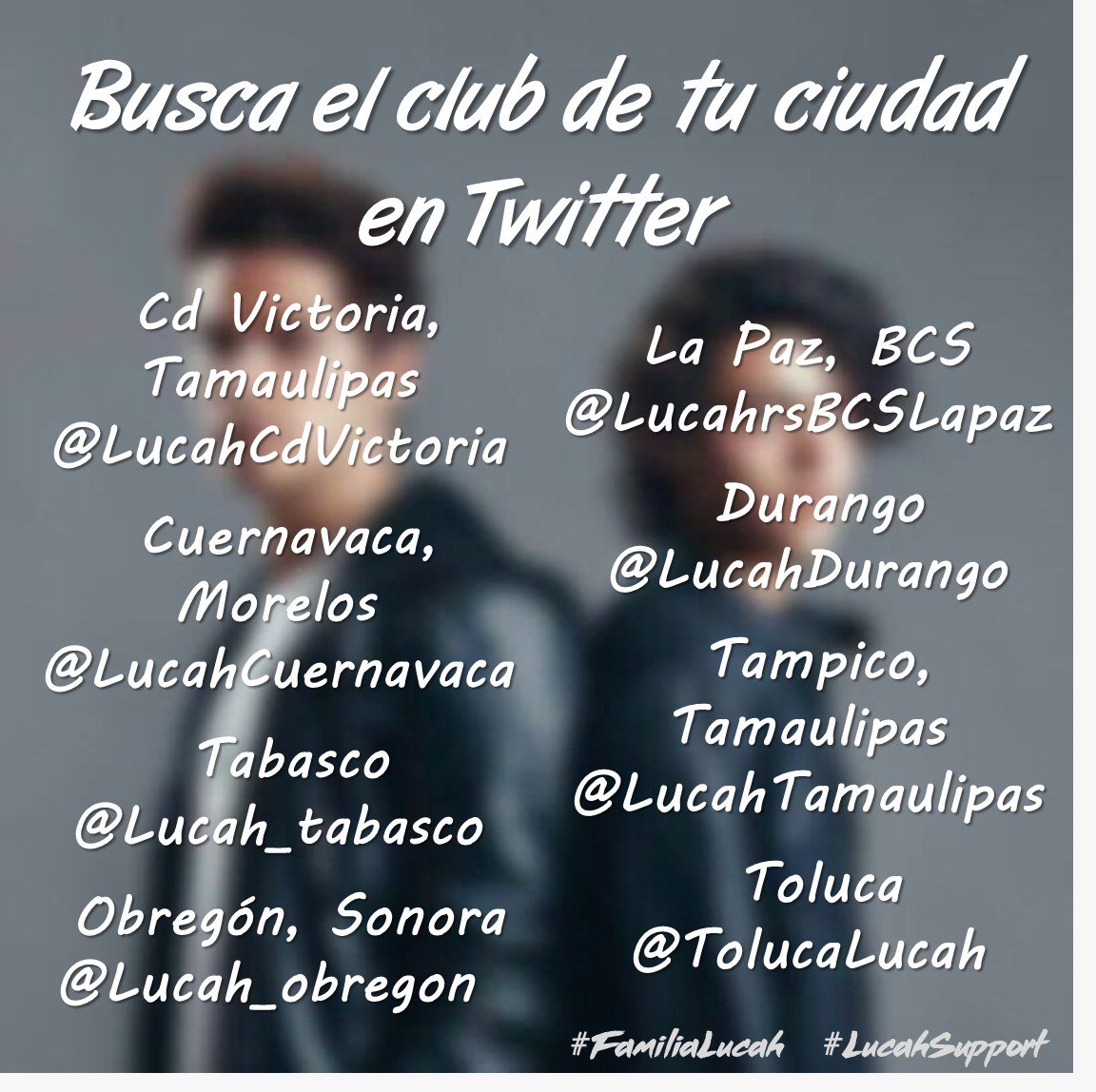 TolucaLucah's tweet photo. Forma parte del club oficial de @LucahOficial  en  tu ciudad  busca en las imágenes  tu cede y manda DM 
 #FamiliaLucah #LucahSupport ❤ https://t.co/3MZufO5Ik2