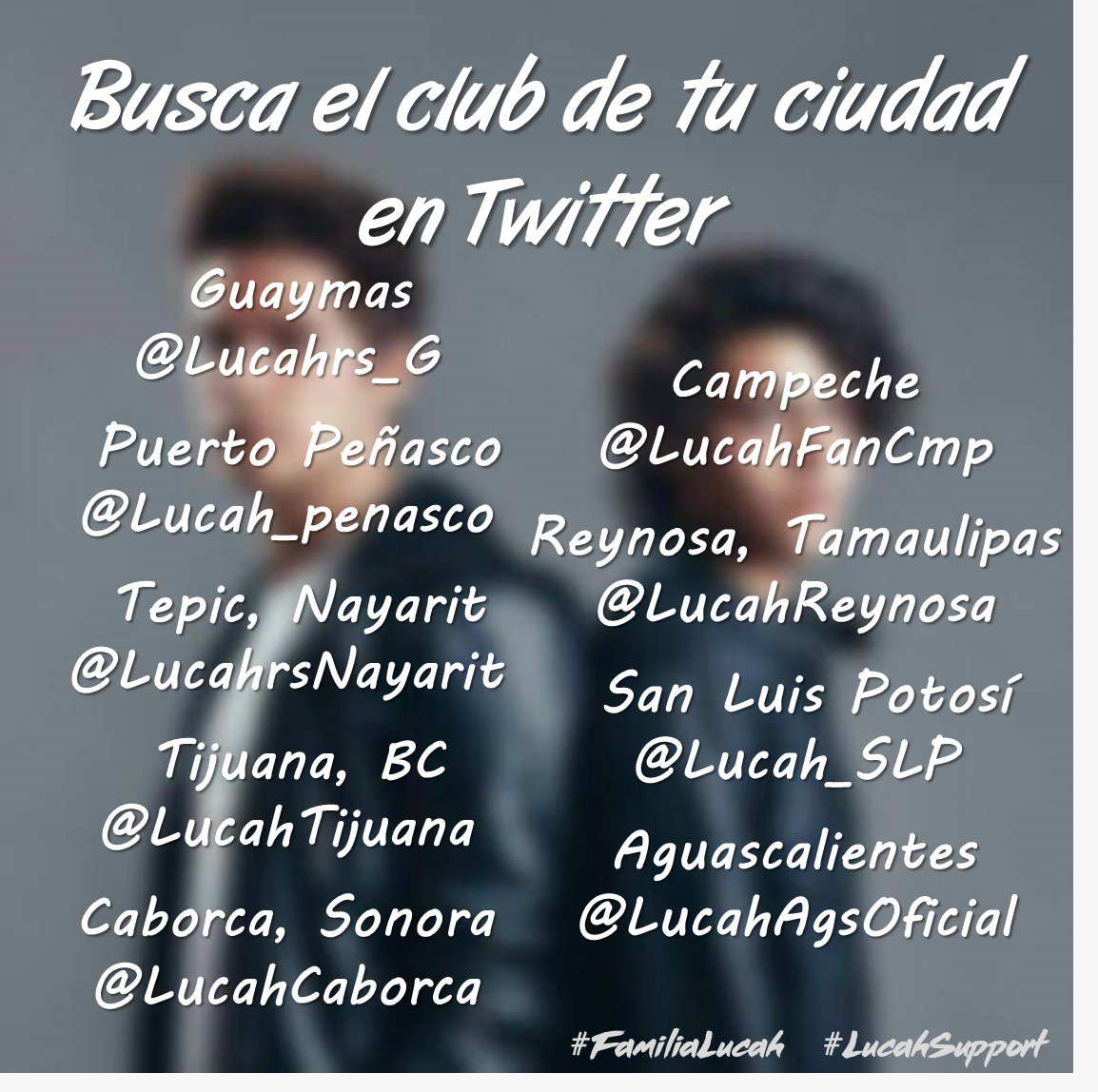 TolucaLucah's tweet photo. Forma parte del club oficial de @LucahOficial  en  tu ciudad  busca en las imágenes  tu cede y manda DM 
 #FamiliaLucah #LucahSupport ❤ https://t.co/3MZufO5Ik2