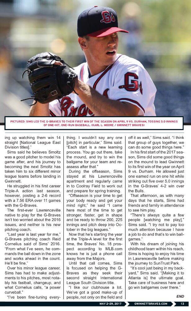 GoStripers's tweet photo. In honor of @LSims_ MLB debut we're giving away a signed copy of the May edition of the Tomahawk Talk featuring him!
RT for a chance to win! https://t.co/Aw5SlH6qsm
