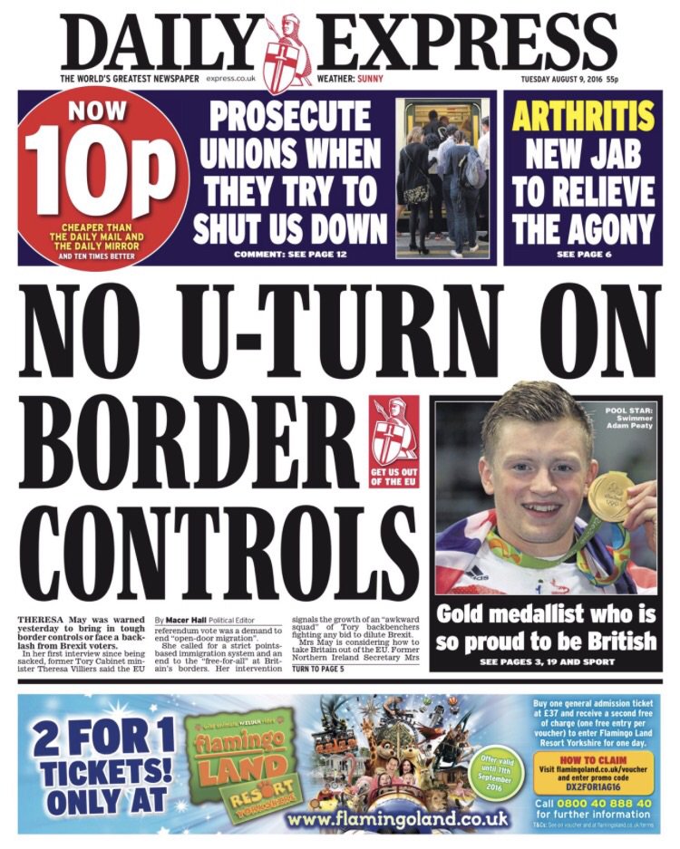 Jamin2g's tweet photo. Daily Express: We want border controls.
Daily Express: No, that's not what we meant. https://t.co/XCxuAt7K2P