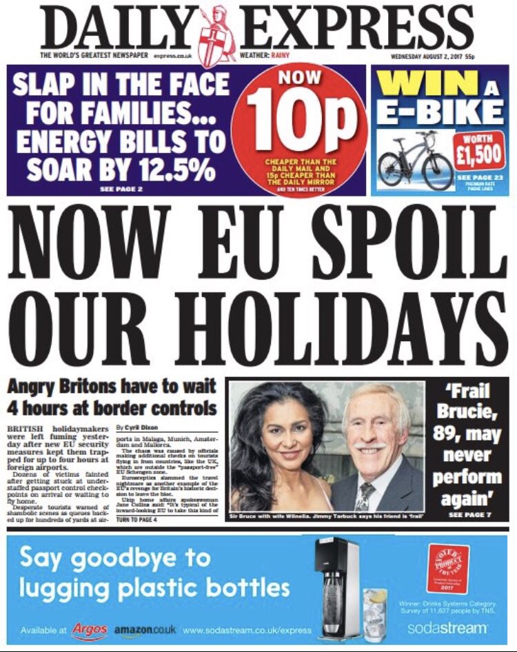 Jamin2g's tweet photo. Daily Express: We want border controls.
Daily Express: No, that's not what we meant. https://t.co/XCxuAt7K2P