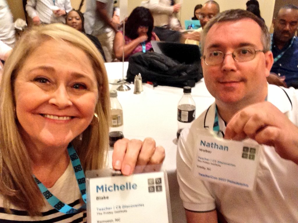 ncross_cte_nc's tweet photo. Excited these two are in #Philly for @codeorg training! Next: implementation and opportunities for students @UwharrieRidge and #SERMS. https://t.co/f4Jj9WLYNC