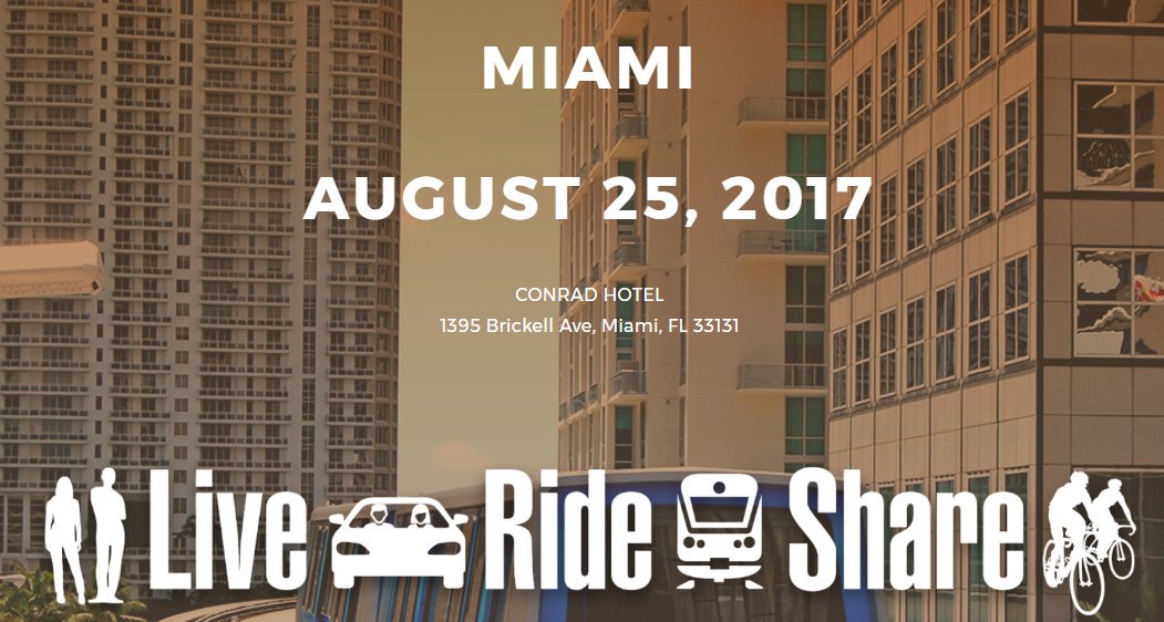LiveRideShare's tweet photo. Third annual @LiveRideShare conference TOMORROW in Miami: https://t.co/hMZ3ARgIIw #LRSMiami https://t.co/pdZIMDwWco