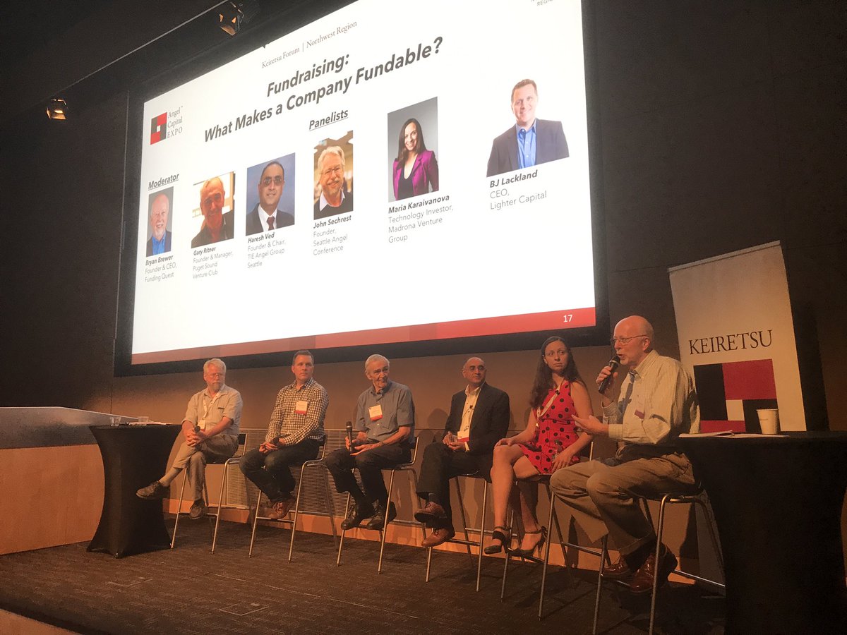 natemcdonald's tweet photo. Getting our @angelcapitalexp week started with our @k4northwest Entrepreneur Bootcamp funding panel https://t.co/Dj5h0CtGfu