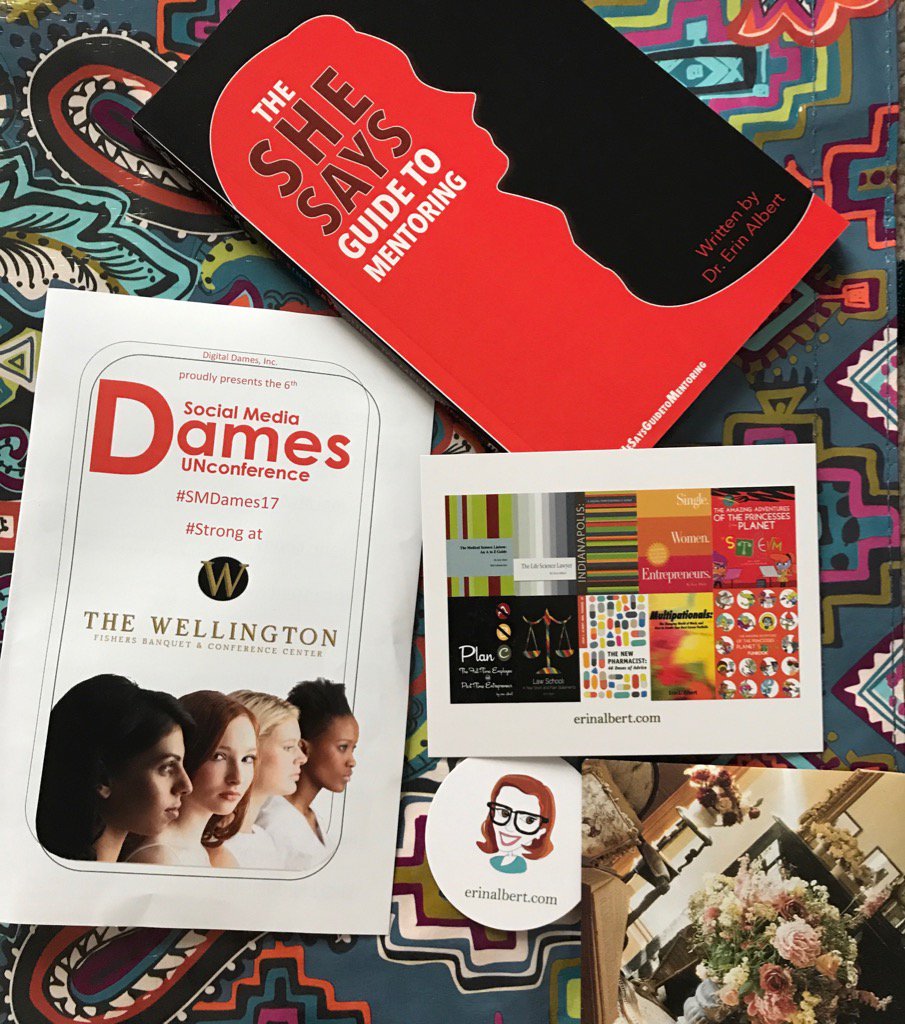 ErinLAlbert's tweet photo. Here's my personal #SMDames17  swag today. Ladies, take your envelopes &amp; send a thank u to a mentor for me, pls? TX! https://t.co/blzAB9IRwc