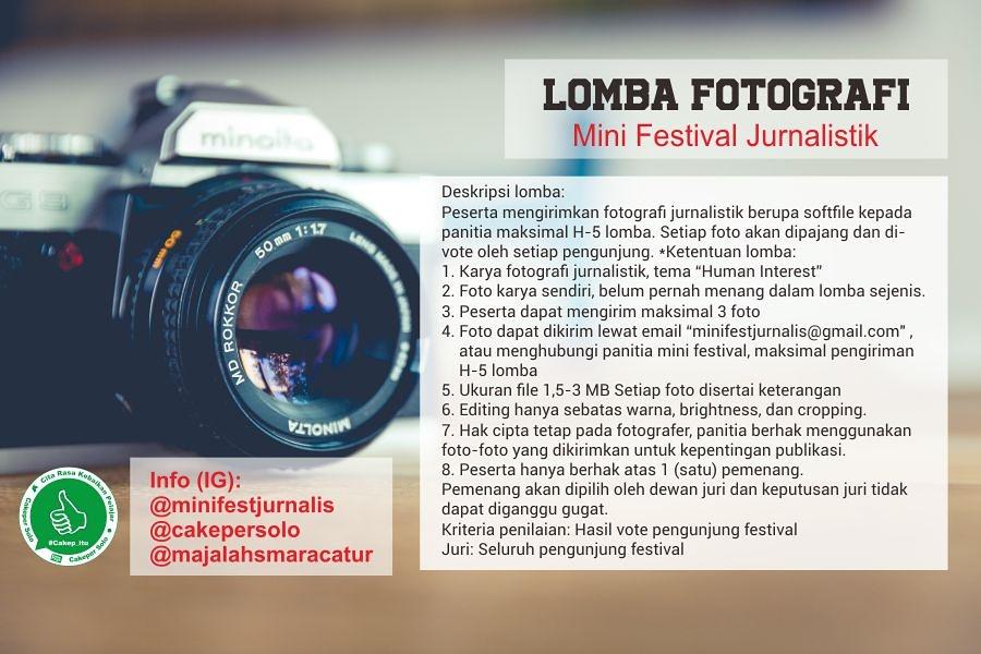 Kuy ikutan #LombaFotografi kesempatan tuk nambah pengalaman 😀
Terakhir hari ini lho.. jangan ampe lupe