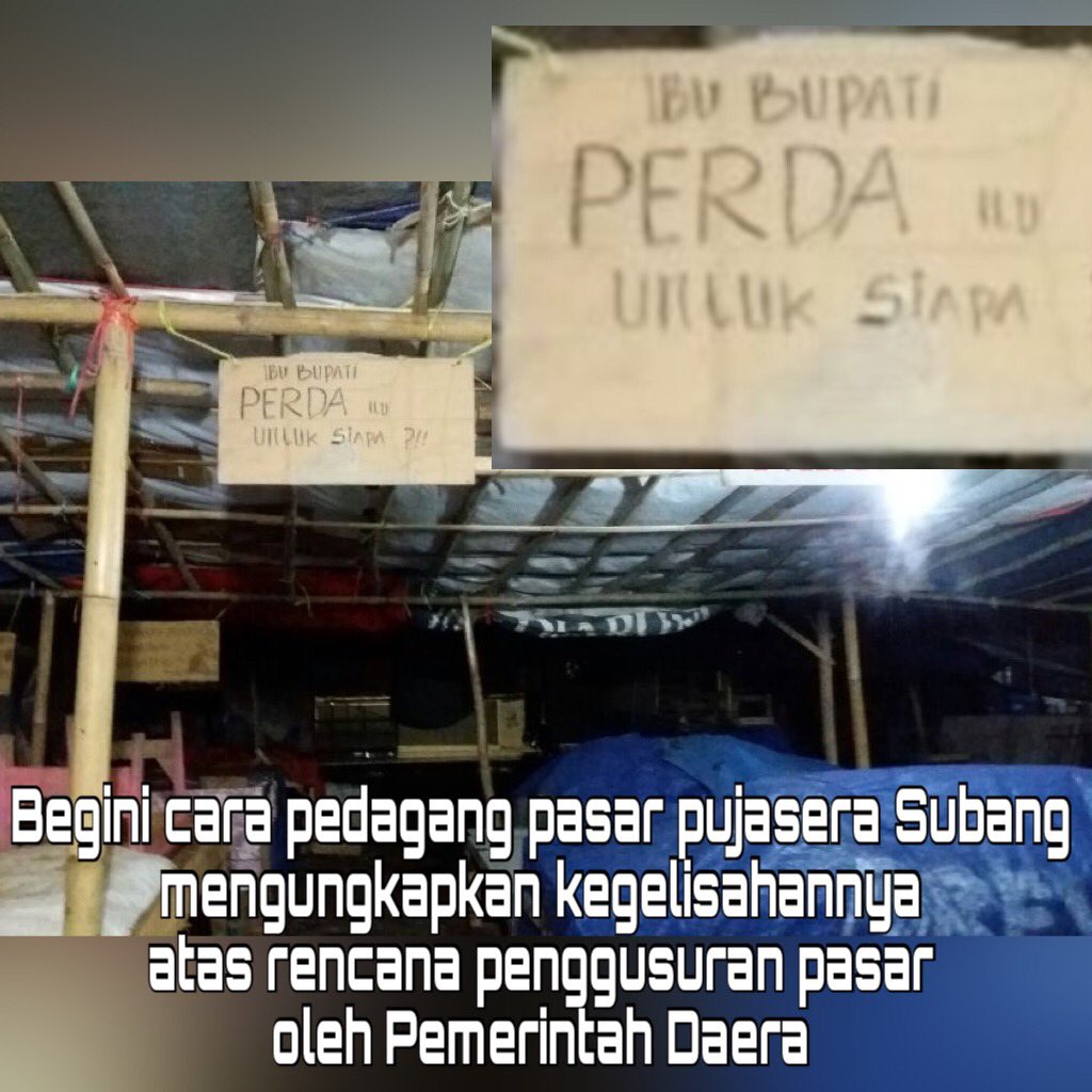 Selamat pagi sahabat...Bgn cara pedagang pasar pujasera Kab.Subang mgungkapkan kegelisahany atas rencana penggusuran