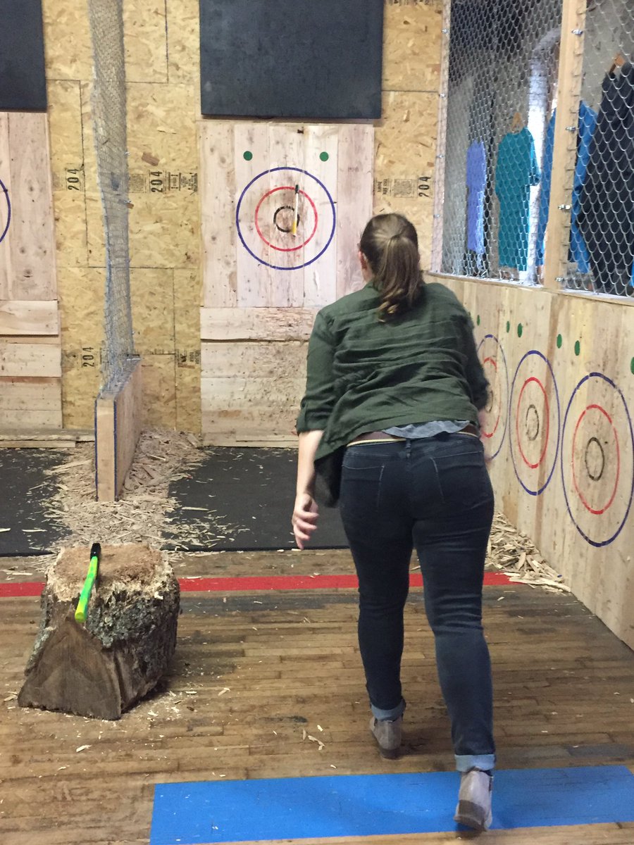 hklageman's tweet photo. 🏆Amazing Axe Throwers!🦀
Maryland rocks at CS, crab cakes &amp; axe throwing! Who will take home the trophy? #TeacherCon #MDforCS @TeachCode https://t.co/i9frE3wgXV