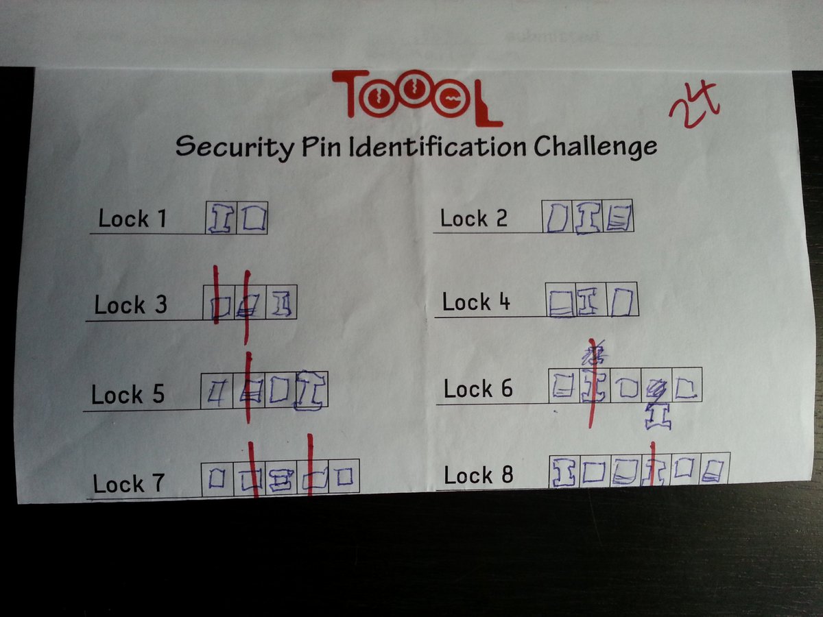 toool's tweet photo. Congrats! @JimyLongs was the winner in the security pin challenge game at #defcon with a score of 24 out of 31 correctly identified pins!!! https://t.co/mAfxLyr9j8