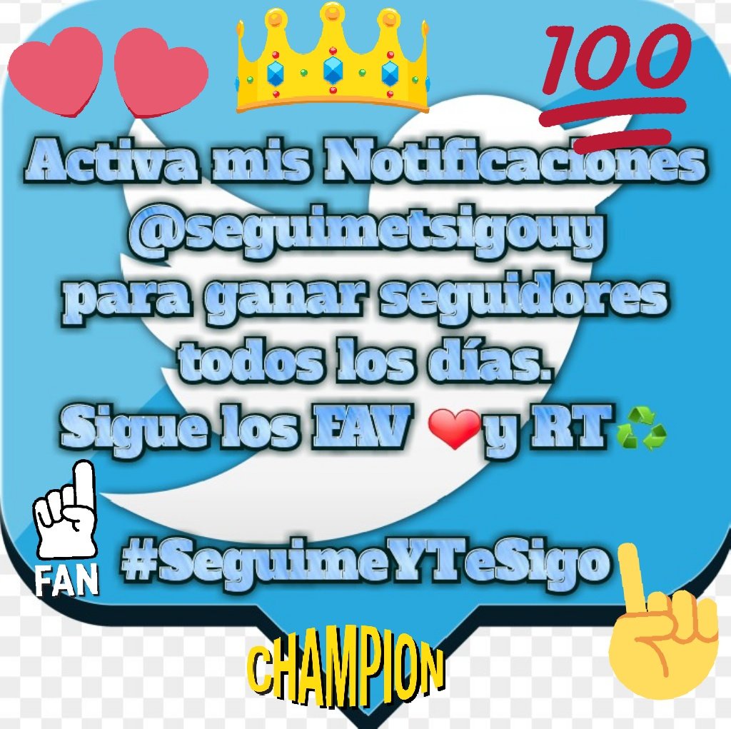 nosseguimosuy's tweet photo. 👉Activa Mis Notificaciones🔔👈

DINÁMICA LUNES 🔝🌎👇
#SeguimeYTeSigo 

1: RT &amp; MG
2: Sigue los MG ❤&amp; RT

#MartesDeGanarSeguidores      
GANA💯 https://t.co/yQCfgruZ0e
