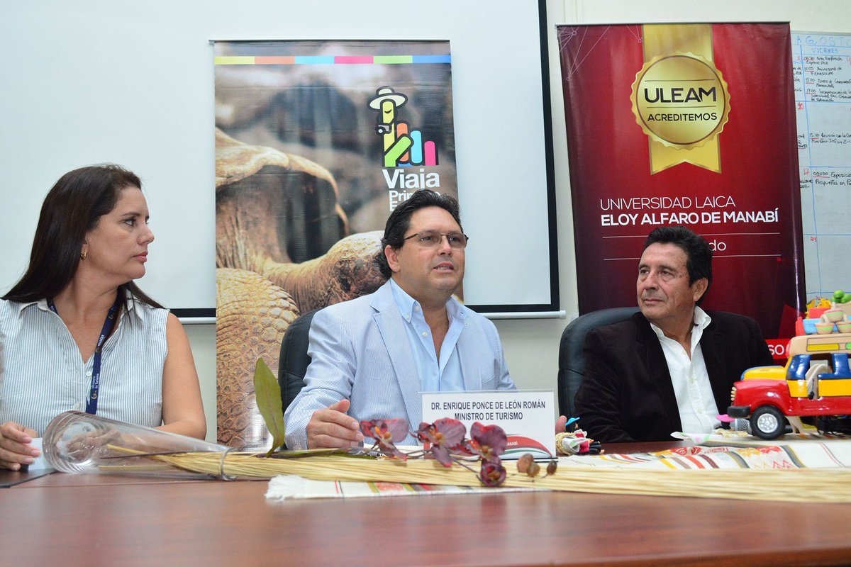 PonceDeLeonEC's tweet photo. Hoy firmé el convenio de cooperación entre @TurismoEc y @UleamEcuador para lograr el fortalecimiento del turismo en #Manabí 👍🏻🇪🇨 https://t.co/q59X6OuBlY