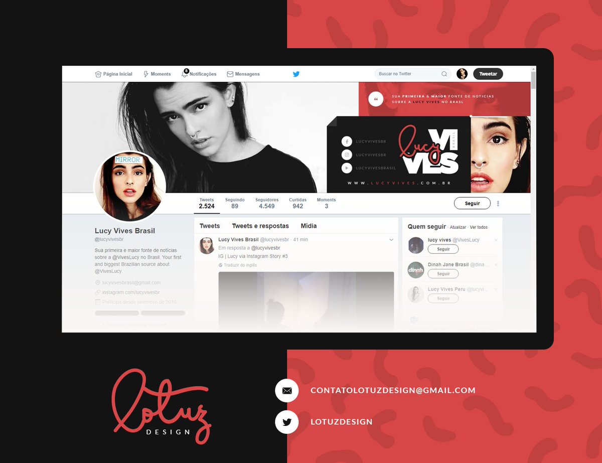 LotuzDesign's tweet photo. • Personalização de Twitter para o Lucy Vives Brasil Brasil • https://t.co/BrQU0Q4lts