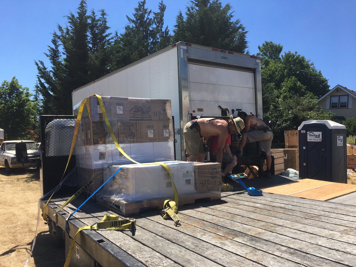Crew at <a href="/pickathon/">Pickathon</a> about to move the Guild &amp; family wines to the cold truck. Look for Guild, <a href="/GrochauCellars/">John Grochau</a> &amp; <a href="/HelioterraWine/">Helioterra Wines</a> this weekend!