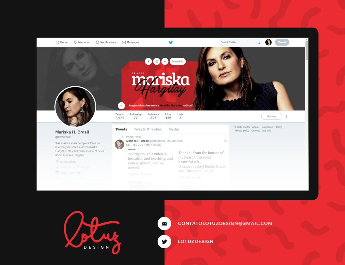 LotuzDesign's tweet photo. • Personalização de Twitter para o Mariska H. Brasil • https://t.co/L0e3imFYVn