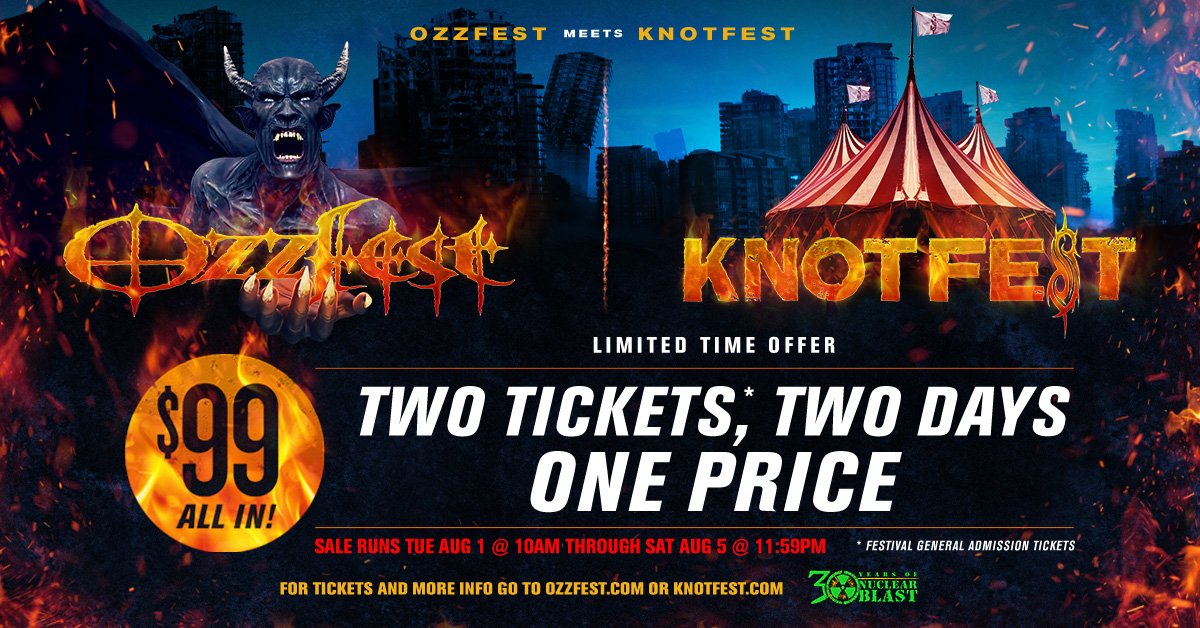Slipknot on Twitter "Get a pair of 2Day tickets to Ozzfest Meets 