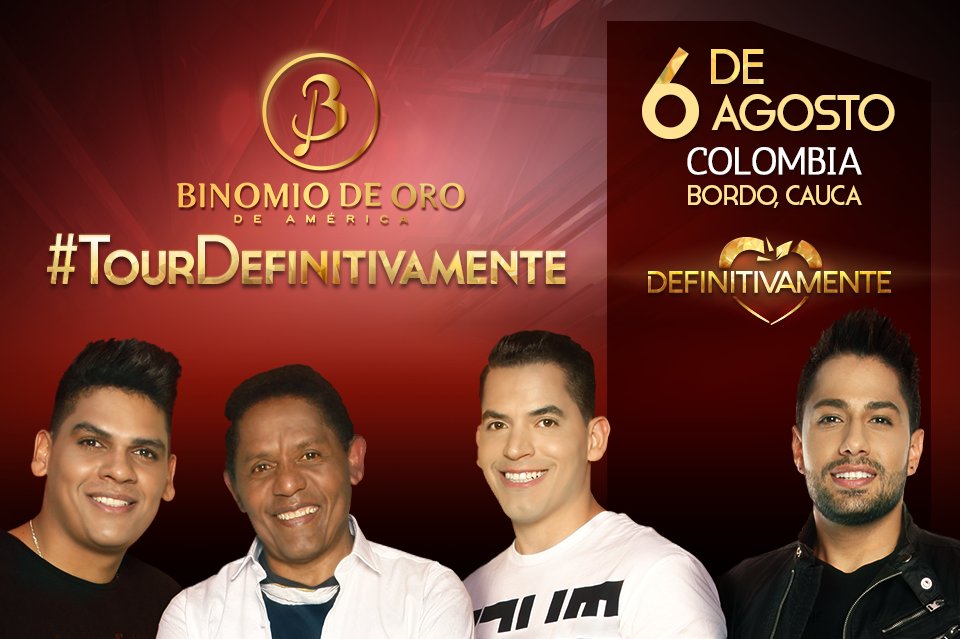 BinomioOficial's tweet photo. ¡Nos vemos este 6 de agosto en Bordo, binomistas! #TourDefinitivamente https://t.co/TA5CeiEWgh