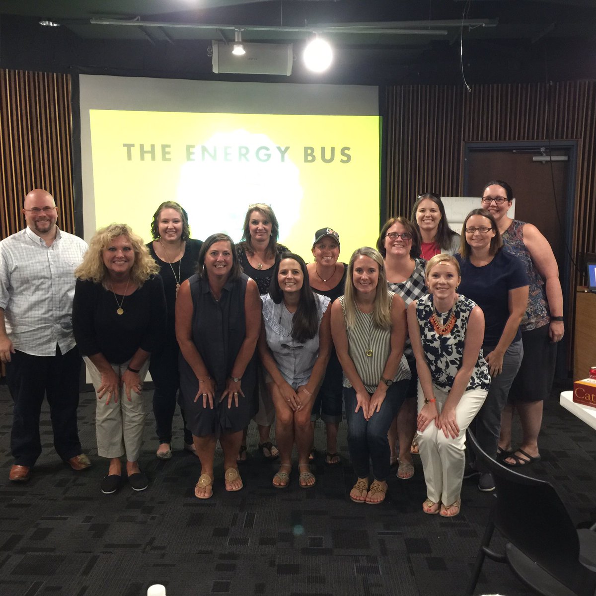 LakeforestSC's tweet photo. Great faculty council retreat! Getting on the energy 🚌 4 our students! All about positive attitudes &amp; ❤️kids. @LakeforestSC @gcschools https://t.co/kK13oaasCt